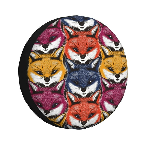 Susaid Fox Face Print Tire Covers,Waterproof Anti-UV Snow Sun Rain Tire Covers for RV,Truck, SUV, Trailer, Camper-16 inch
