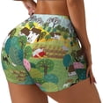 thumbnail image 1 of Susaid Garden Farm Print Intensify Workout Shorts for Women Seamless Scrunch Short Gym Yoga Running Sport Active Exercise Fitness Shorts-Medium, 1 of 8