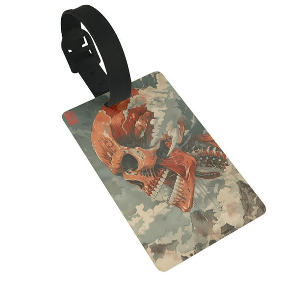 Susaid Gigantic Skull In Clouds Print Funny Luggage Tags Colorful Unique Travel Baggage Bag Tags Suitcase Identify Labels for Women Men
