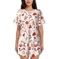 thumbnail image 1 of Susaid Gingerbread Holiday Sweets Print Women's Pajama Set, Button-Up Sleepwear with Elastic Waist Shorts, Perfect for Lounging, Yoga, Beach, and Casual Wear-Medium, 1 of 7