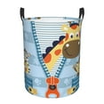 thumbnail image 1 of Susaid Giraffe Come Out From Zipper Print Waterproof Oxford Cloth Storage Circular Laundry Hamper BasketCapacity for Home-Small, 1 of 6