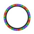 thumbnail image 1 of Susaid Glitter Rainbow Print Elastic Car Steering Wheel Cover, 15 Inches Breathable Vehicle Steer Wheel Protector, Universal for SUV, Truck, 1 of 6