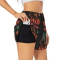 thumbnail image 1 of Susaid Go Surfer Print Women's High Waisted Running Shorts Quick Dry Athletic Gym Track Workout Shorts Zip Pocket-XX-Large, 1 of 7