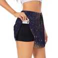 thumbnail image 1 of Susaid Gold Black Glitter Print Women's High Waisted Running Shorts Quick Dry Athletic Gym Track Workout Shorts Zip Pocket-X-Large, 1 of 7