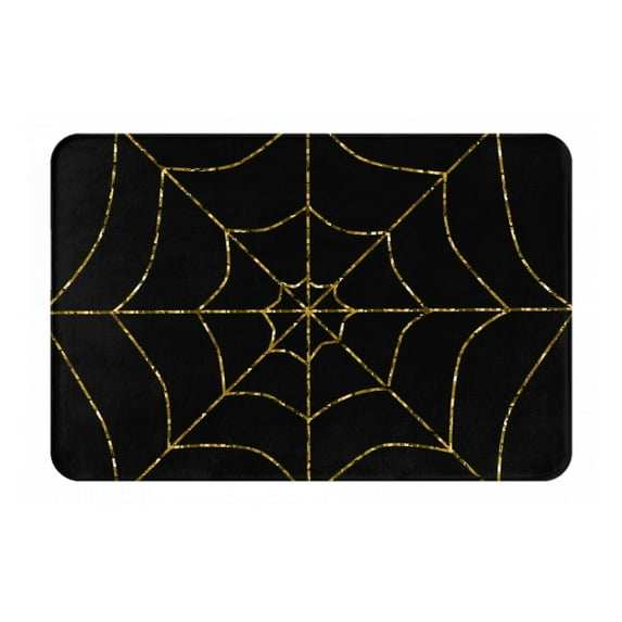 Susaid Golden Spider Web Print Doormat,Porch Decor,Housewarming Decor Gift Doormat,Funny Flannel Floor Mat,Funny Doormat 24x16 Inch