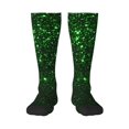 thumbnail image 1 of Susaid Green Sparkling Print Thermal Winter Socks for Men and Women, Warm Crew Hiking Socks, for Boots and Outdoor Activities, 1 of 6