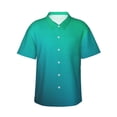 thumbnail image 1 of Susaid Green Turquoise Teal Print Hawaiian Shirts for Men Women,Hawaiian Summer Short-Sleeve Casual Relaxed-Fit Button-Down,Medium, 1 of 7