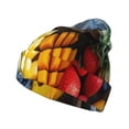 thumbnail image 1 of Susaid Halloween Fruit Platter Print Winter Beanie for Men Women, Lined Beanie Soft Warm Knit Hat Ski Cuffed Cap, 1 of 6