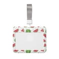 thumbnail image 1 of Susaid Hand Drawn Watermelon Print ID Badge Holder with Double-Sided Windows Horizontal Hard Plastic Case Black Card Protector Pouch for Office School ID Credit Cards, 1 of 1