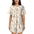 thumbnail image 1 of Susaid Happy Easter Print Women's Pajama Set, Button-Up Sleepwear with Elastic Waist Shorts, Perfect for Lounging, Yoga, Beach, and Casual Wear-3X-Large, 1 of 7