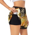 thumbnail image 1 of Susaid Happy New Year 2025 C Print Women's High Waisted Running Shorts Quick Dry Athletic Gym Track Workout Shorts Zip Pocket-Medium, 1 of 7