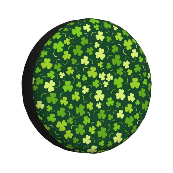 Susaid Happy St. Patrick's day Print Water Proof Spare Tire Cover Wheel Tire Dust-proof Cover Fit Trailer, RV, SUV and Many Vehicle-16 inch