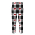 thumbnail image 1 of Susaid Heart Black Buffalo Plaid Gingham Print Soft Teen Sleep Pants, Long Pajama Bottoms with Two Pockets and Elastic Waist, Designed for Ages 5-16-, 1 of 6