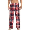 thumbnail image 1 of Susaid Heart Plaid Print Mens Pajama Pants Set Sleep & Lounge Pants, PJ Bottoms with Pockets and Button Fly-X-Large, 1 of 6