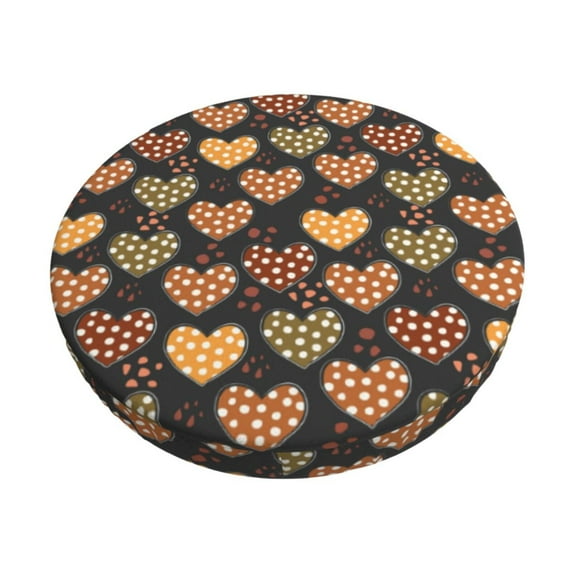Susaid Heart Print Elastic Bar Stool Cover Personalized Washable Stool Cover for Barbershop Home Bar Kitchen-12 inch