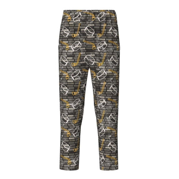 Susaid Hockey1 Print Soft Teen Sleep Pants, Long Pajama Bottoms with Two Pockets and Elastic Waist, Designed for Ages 5-16-Medium