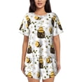 thumbnail image 1 of Susaid Honey Bee Insect Print Women's Pajama Set, Button-Up Sleepwear with Elastic Waist Shorts, Perfect for Lounging, Yoga, Beach, and Casual Wear-4X-Large, 1 of 7