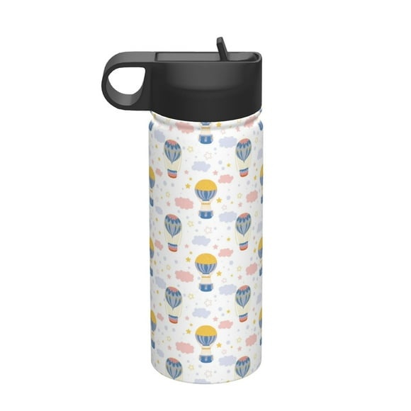 Susaid Hot Air Balloon Print 18oz Sports Insulated Kettle Stainless Steel Water Bottle For Running, Hiking, Cycling, Climbing