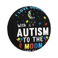 thumbnail image 1 of Susaid I Love With Autism To The Moon And Back Print Water Proof Spare Tire Cover Wheel Tire Dust-proof Cover Fit Trailer, RV, SUV and Many Vehicle-17 inch, 1 of 6
