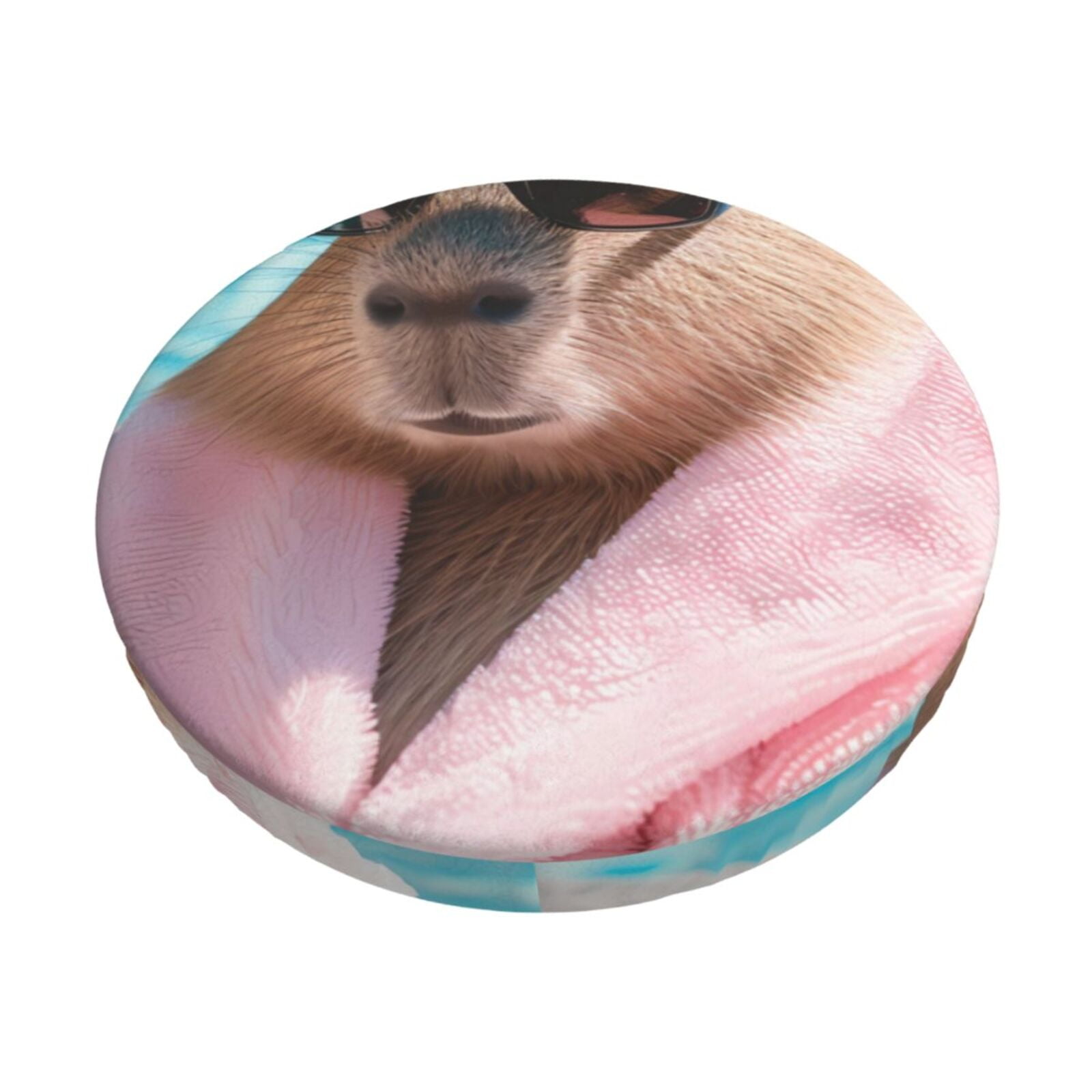 Fresh Look at Susaid Island Vacation Guinea Pig Print Elastic Bar Stool Cover