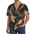 thumbnail image 1 of Susaid Koi Fish Tranquility Print Men's Polo Shirts Button Down Short Sleeve Casual Summer Beach Vintage Shirts for Men-Large, 1 of 5