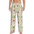 thumbnail image 1 of Susaid Ladybug And Wild Flowers Print Mens Pajama Pants Set Sleep & Lounge Pants, PJ Bottoms with Pockets and Button Fly-Large, 1 of 6