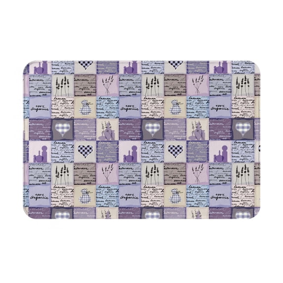 Susaid Lavender Flowers Print Doormat,Porch Decor,Housewarming Decor Gift Doormat,Funny Flannel Floor Mat,Funny Doormat 24x16 Inch