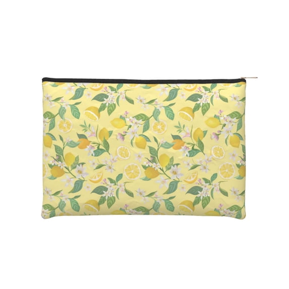Susaid Lemon (2) Print Makeup Mini Bags for Women Multi Color Cosmetics Bag Travel Toiletry Bag Pencil Pouch Blank Makeup Bags with Zipper