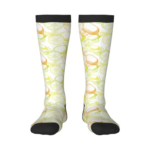 Susaid Lemon Potatoes Print Thermal Winter Socks for Men and Women, Warm Crew Hiking Socks, for Boots and Outdoor Activities