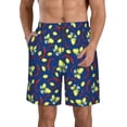 thumbnail image 1 of Susaid Lemons And Chili Print Men's Swim Trunks Hawaiian Bathing Mesh Lining Suit Swimsuits Beach Shorts with Pockets-X-Large, 1 of 6
