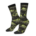 thumbnail image 1 of Susaid Light Green Excavator Print Men's Moisture Wicking Cushioned Crew Work Boot Socks Suitable for Size 36-45, 1 of 6
