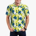 thumbnail image 1 of Susaid Lilies Flowers Print Men's Short Sleeve Polo Shirt, Golf Shirts for Men, Business Casual Polos-X-Large, 1 of 6
