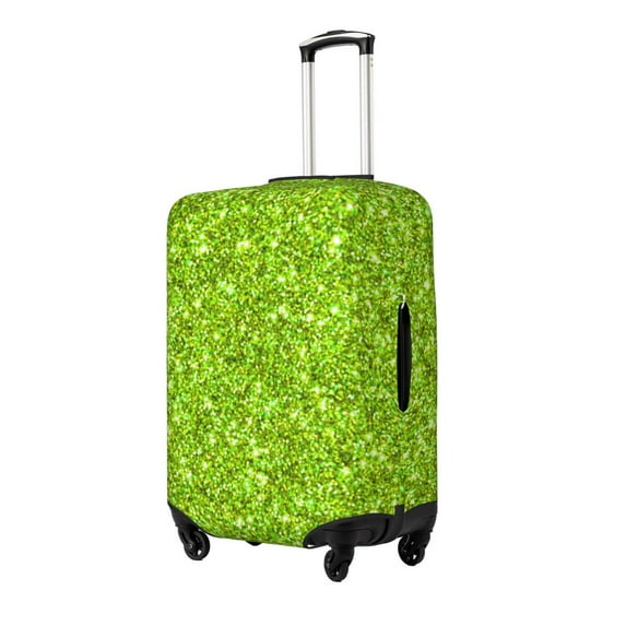 Susaid Lime green glitter Print Elastic Washable Suitcase Cover with Hidden Zipper, Fits 18-32 Inch Luggage for Protection During Travel-X-Large