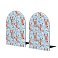 thumbnail image 1 of Susaid Lobsters Print Wooden Bookends Decorative Book Ends for Shelves Heavy Books Holder Organizer Non-Slip Desk Book End for Kids Room Office School 1 Pairs, 1 of 8