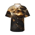 thumbnail image 1 of Susaid Luxurious Gold Flow Print Hawaiian Shirts for Men Women,Hawaiian Summer Short-Sleeve Casual Relaxed-Fit Button-Down,XX-Large, 1 of 7