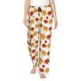 thumbnail image 1 of Susaid Maple Leaf Print Women Relaxing Pajama Pants Comfy Pj Bottoms Soft Printed Lounge Pant with Pockets, Home Pants-Large, 1 of 6