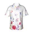 thumbnail image 1 of Susaid Meadow flowers with butterfly Print Hawaiian Shirts for Men Women,Hawaiian Summer Short-Sleeve Casual Relaxed-Fit Button-Down,3X-Large, 1 of 7