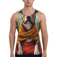 thumbnail image 1 of Susaid Meditating French Bulldog Print Men's Sleeveless Workout Running Tank Top Dry Fit Athletic Gym Sports Swim Beach Muscle Bodybuilding Shirts-Large, 1 of 7