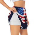 thumbnail image 1 of Susaid Memorial Day Print Women's High Waisted Running Shorts Quick Dry Athletic Gym Track Workout Shorts Zip Pocket-X-Large, 1 of 7