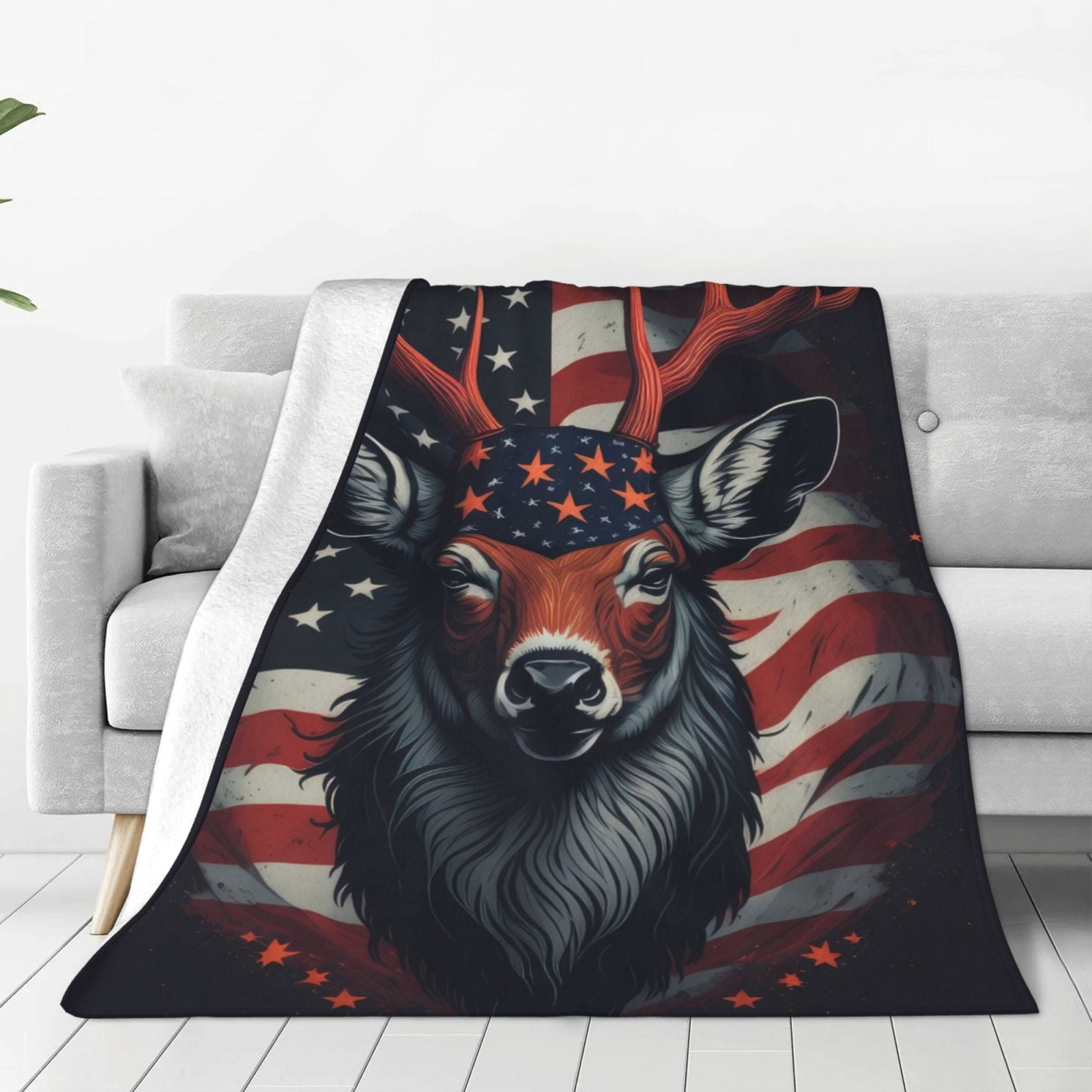Susaid Modern USA Deer Head Print Microfiber Cleaning Cloth, Multi ...