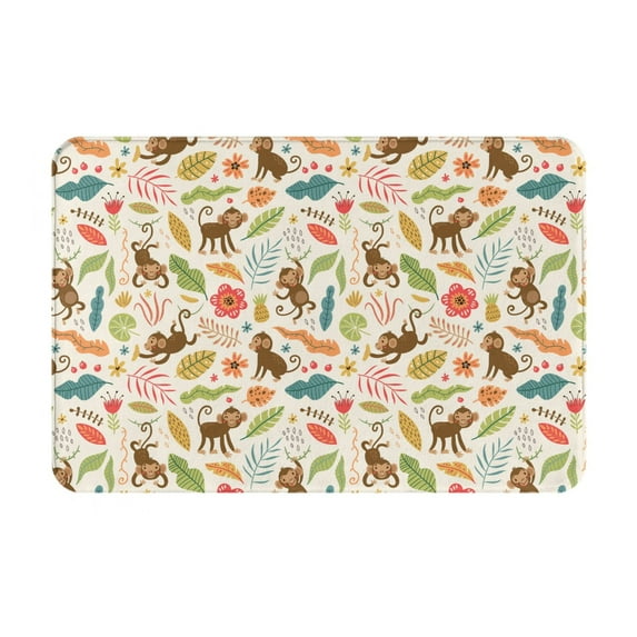 Susaid Monkeys in the Jungle Print Doormat,Porch Decor,Housewarming Decor Gift Doormat,Funny Flannel Floor Mat,Funny Doormat 24x16 Inch
