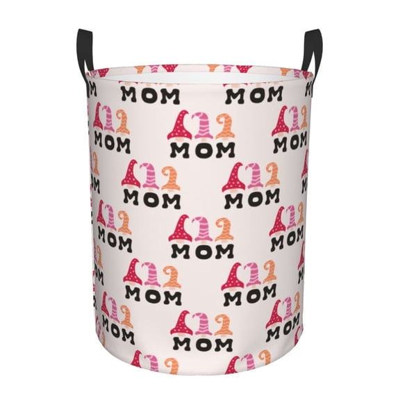Susaid Mothers Day Print Waterproof Oxford Cloth Storage Circular Laundry Hamper BasketCapacity for Home-Medium