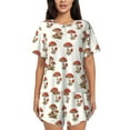 thumbnail image 1 of Susaid Mushroom Print Women's Pajama Set, Button-Up Sleepwear with Elastic Waist Shorts, Perfect for Lounging, Yoga, Beach, and Casual Wear-XX-Large, 1 of 7