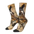thumbnail image 1 of Susaid Musical Horse Vintage Collage Print Men's Moisture Wicking Cushioned Crew Work Boot Socks Suitable for Size 36-45, 1 of 6