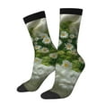 thumbnail image 1 of Susaid Nature Hand Daisies Art Print Men's Moisture Wicking Cushioned Crew Work Boot Socks Suitable for Size 36-45, 1 of 6
