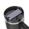 thumbnail image 1 of Susaid Navy Blue And White Stripes Print Name Plates Acrylic Lid Topper DIY Blank Name Tags Nameplate Bulk for Tumbler ID Cup Christmas Bottle Accessories Decorations Compatible with Stanley, 1 of 9
