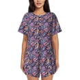 thumbnail image 1 of Susaid Octopus and flower Print Women's Pajama Set, Button-Up Sleepwear with Elastic Waist Shorts, Perfect for Lounging, Yoga, Beach, and Casual Wear-XX-Large, 1 of 6