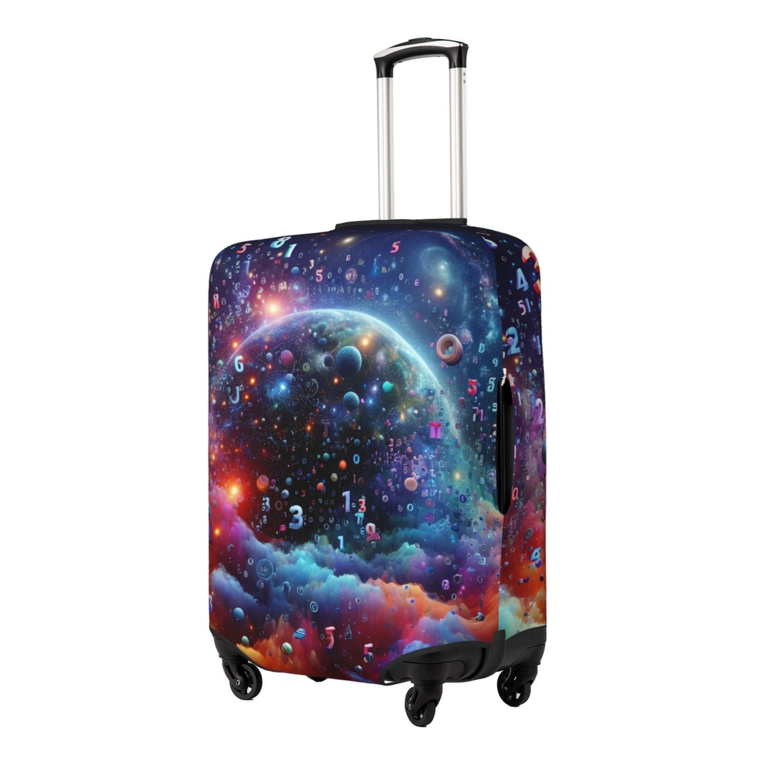 Susaid Outer Space Floating Numbers And Letters Print Elastic Washable ...