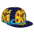 thumbnail image 1 of Susaid PLANETA EN FORMA DE PIZZA Print Baseball Cap Hip Hop Style Flat Visor Adjustable Outdoor Cap Unisex Adjustable Breathable, 1 of 7