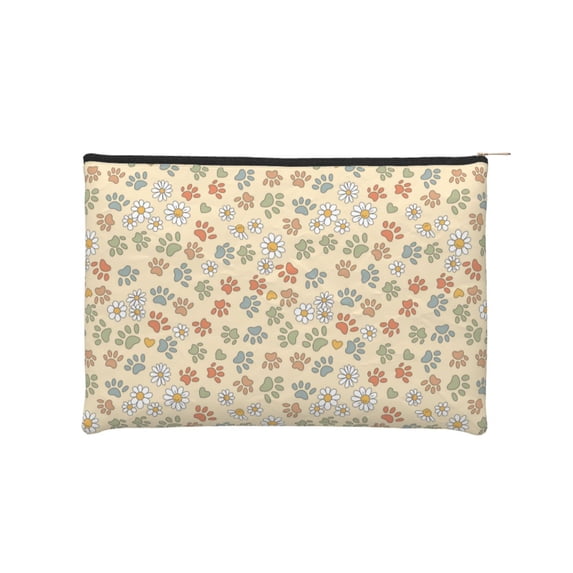 Susaid Paw In Groovy Style Print Makeup Mini Bags for Women Multi Color Cosmetics Bag Travel Toiletry Bag Pencil Pouch Blank Makeup Bags with Zipper